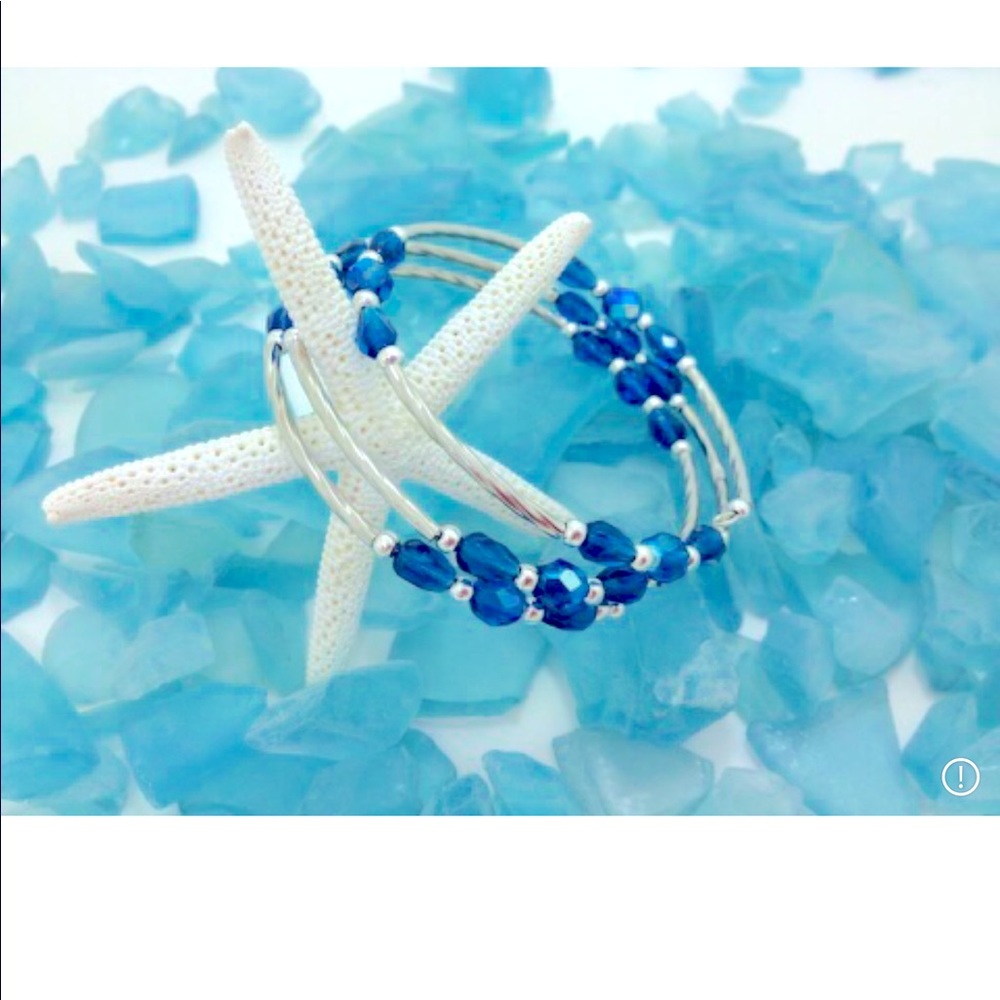 Sterling silver triple wrap bangle bracelet